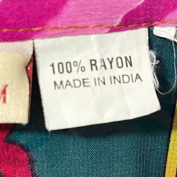 Orient Emporium Women’s Boho Floral Wrap Skirt - Pink & Teal - Size Medium - Picture 4 of 14